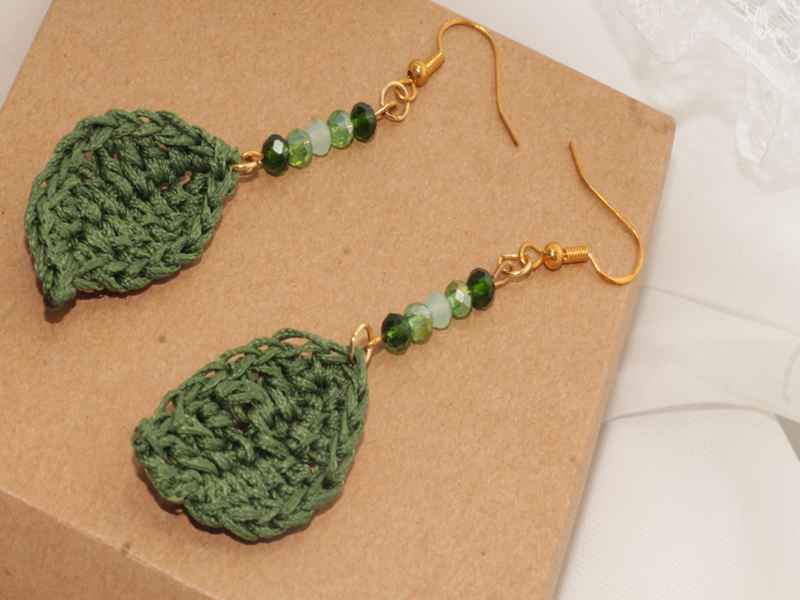 Χειροποίητα πλεκτά σκουλαρίκια - Εικόνα 3