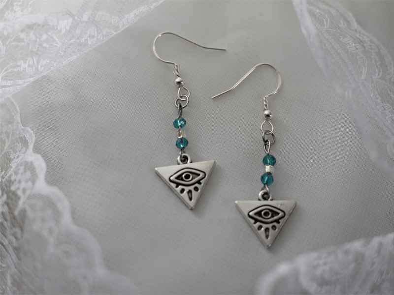 Χειροποίητα Σκουλαρίκια με Μάτι Προστασίας - Εικόνα 2