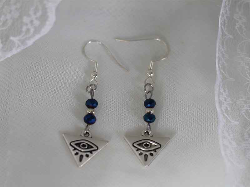 Χειροποίητα Σκουλαρίκια με Μάτι Προστασίας - Εικόνα 4