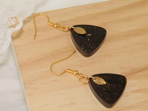 Χειροποίητα Σκουλαρίκια Καφέ Πυραμίδα