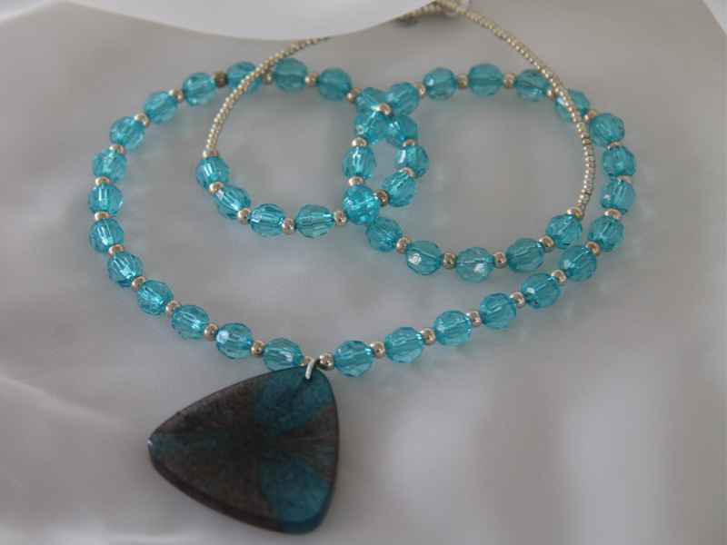 Μακρύ Κολιέ "Forest" από Υγρό Γυαλί - Εικόνα 4