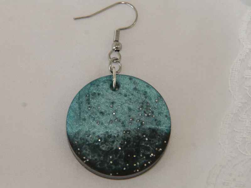 Green Moon — Χειροποίητο Σκουλαρίκι από Υγρό Γυαλί - Image 4