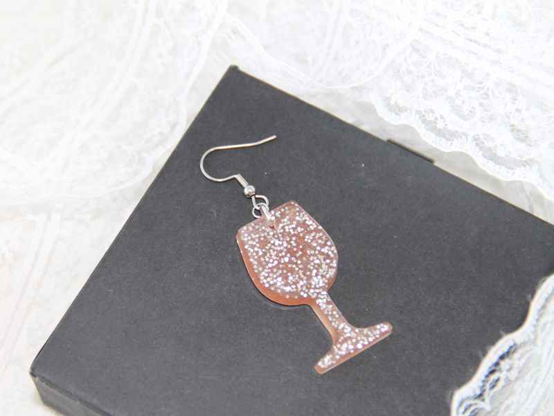 Rose Wine – Χειροποίητα Σκουλαρίκια από Υγρό Γυαλί - Εικόνα 2