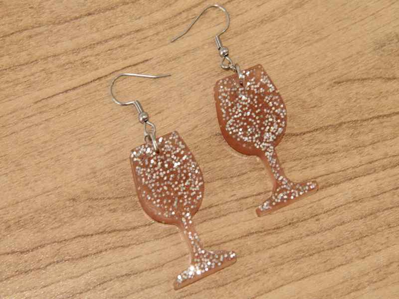 Rose Wine – Χειροποίητα Σκουλαρίκια από Υγρό Γυαλί