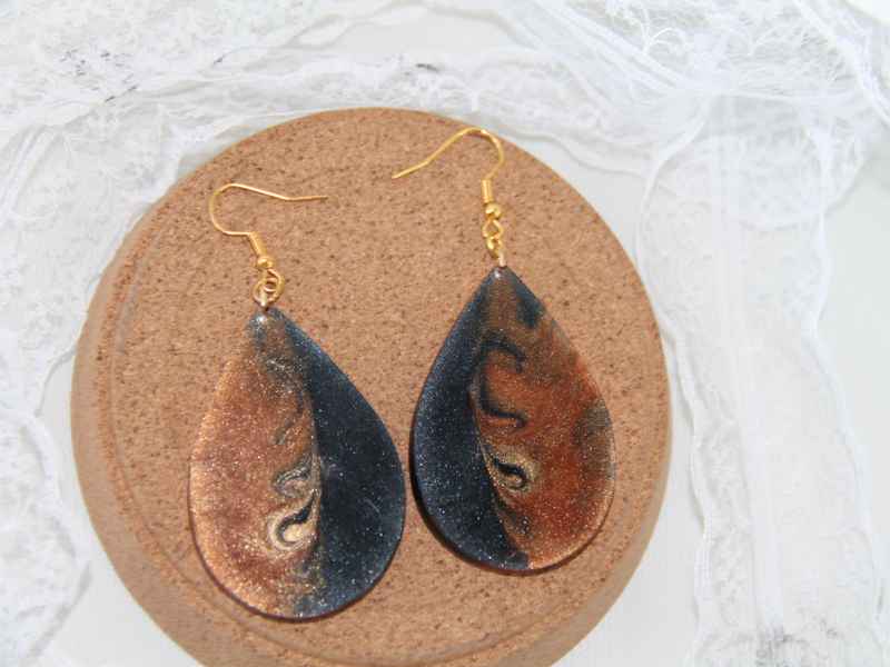 Σκουλαρίκια Africa – Χειροποίητο κόσμημα από υγρό γυαλί - Εικόνα 3