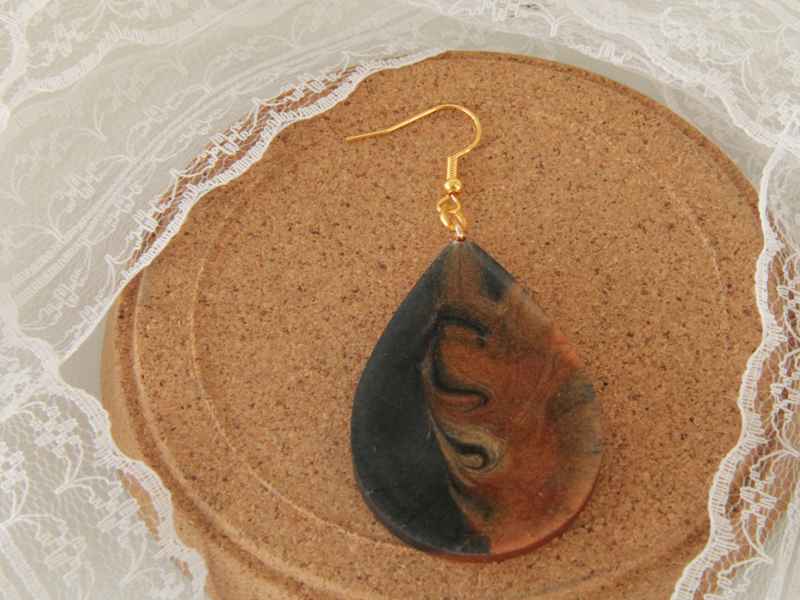 Σκουλαρίκια Africa – Χειροποίητο κόσμημα από υγρό γυαλί - Εικόνα 2