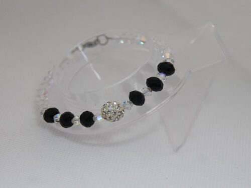 ✨ Βραχιόλι με Κρύσταλλα Swarovski & Πέτρες Οψιδιανού ✨