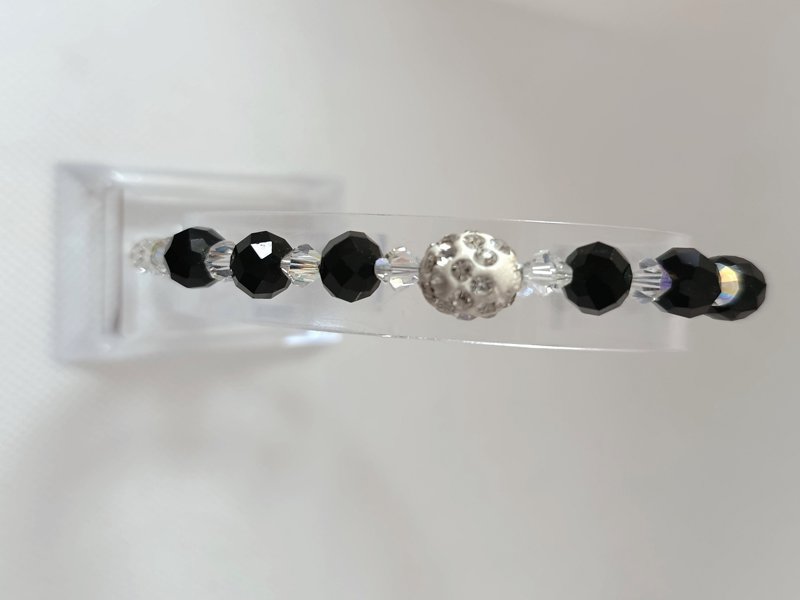 ✨ Βραχιόλι με Κρύσταλλα Swarovski & Πέτρες Οψιδιανού ✨ - Εικόνα 3